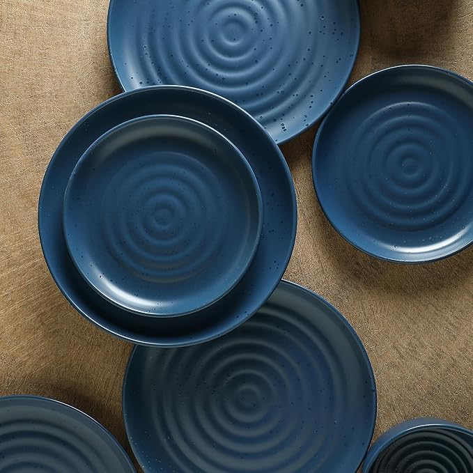 Earth &amp Clay Ion 12-Piece Dinnerware Set Stoneware Blue