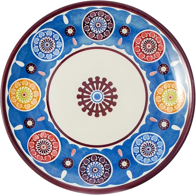 Tudor Royal Collection 24-Piece Premium Quality Round Porcelain Dinnerware Set Service for 6 - SUMAYA Blue See 10 Designs Inside!