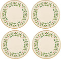 Lenox 897080 Holiday Dinnerware Dinner Plates Set of 4 Red &amp Green Christmas Hosting