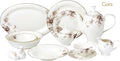57Piece Dinnerware Set-Bone China Service For 8 People-Cora