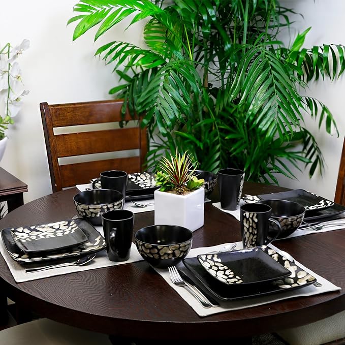 Elama Savannah 16Piece Stoneware Dinnerware Set