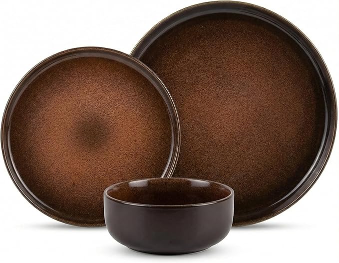 Plates and Bowls Sets12 Pieces Round Porcelain Dinnerware SetsDishes Plates Dishware SetsChip Resistant Ceramic Dish Set Dining Dinner Ware Service for 4