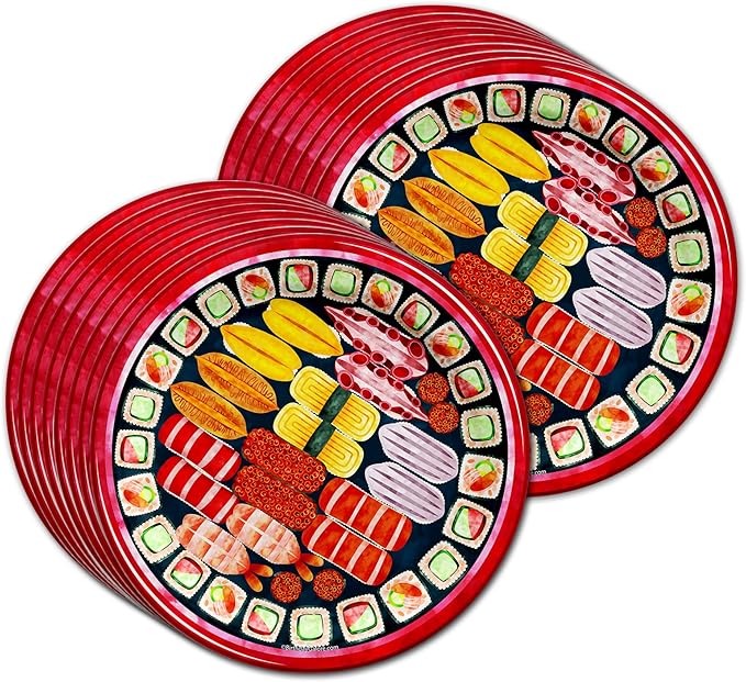 Sushi Birthday Party Supplies Set Plates Napkins Cups Tableware Kit for 16