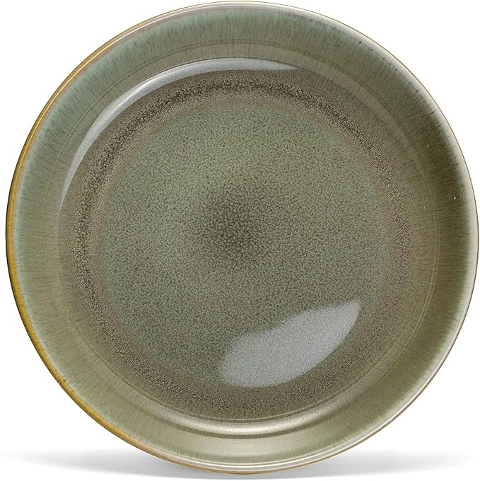 Sango Resona Moss 24-Piece Green Dinnerware Set – Service for 4 Plate Mug &amp Bowl Set Durable Stoneware with Reactive Glaze Finish for Everyday Dining &amp Entertainment Microwave &amp Dishw