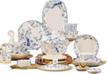 Fine Bone China Dinnerware SetPorcelain&ampCeramic Dinnerware SetsBone Stoneware &ampCeramic Cookware Tableware Set Includes Dinner Plates|Spoons|Pasta Bowls|Soup Pot|Chopsticks (60 PCS)