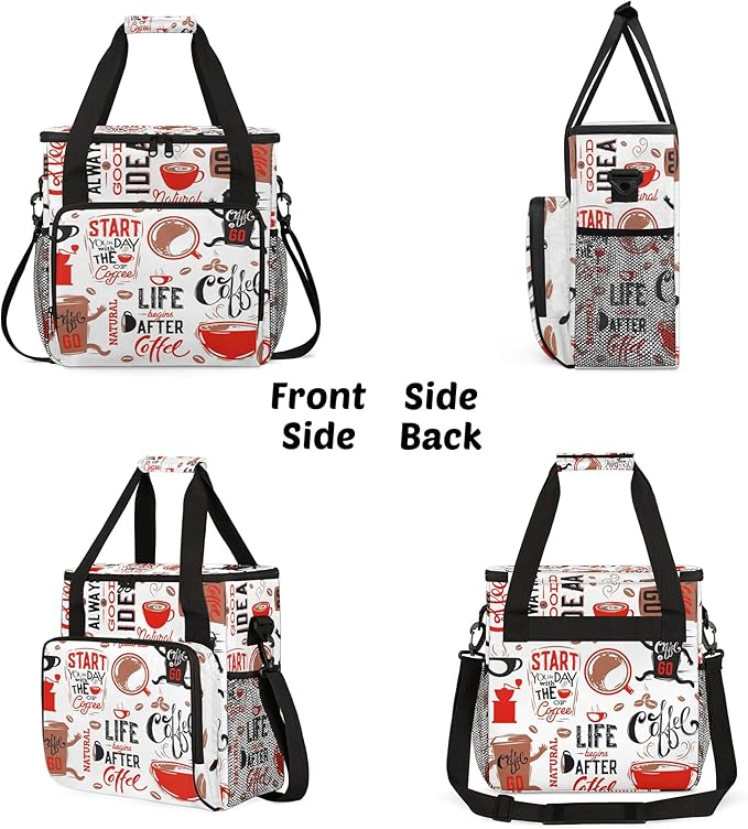 Coffee Maker Carrying Bag Compatible with K-Mini or K-Mini Plus Single Serve Coffee Brewer Portable Storage Bag with Pockets Storage Tote Case With Shoulder Strap