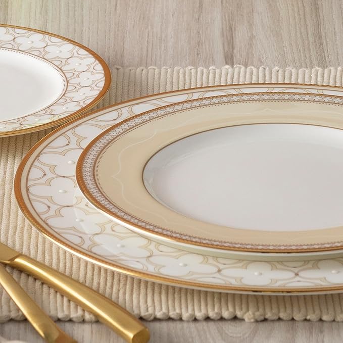 Noritake Trefolio Gold 12-Piece Dinnerware Set Service for 4