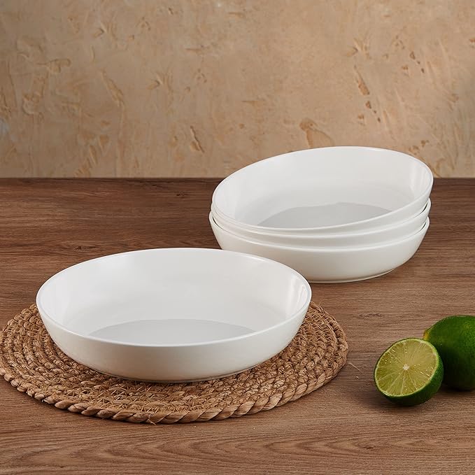 Mikasa Samantha Bone China Lightweight Chip Resistant Set of 4 Pasta Bowls Set 9 Inch