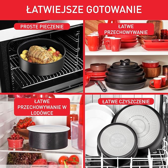 Tefal Ingenio Unlimited ON Pots &amp Pans Set 8 Pieces Stackable Removable Handle Space Saving Non-Stick Induction Black L3959053