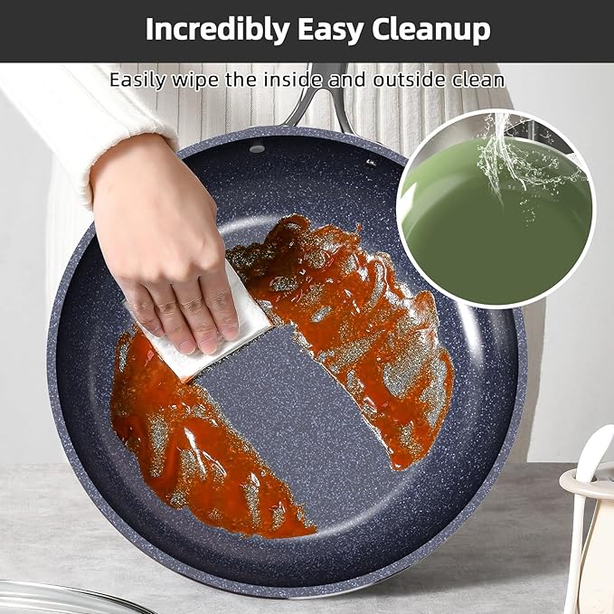 Nuwave Lux 13pc Forged Lightweight Cookware Set PFAS Free Healthy G10 Duralon Ceramic Coating Ultra Non-Stick Stay-Cool Handles Works on All Cooktops &amp Induction Ready