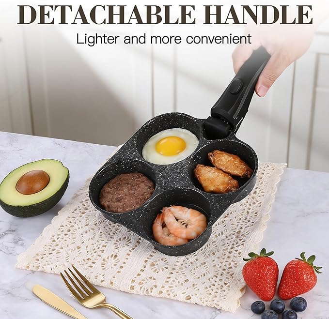 Vesteel 12Pcs Pots and Pans Set Nonstick Cookware Set with Detachable Handle and Egg Frying Pan Stackable RV Kitchen Cooking Utensils Set Black