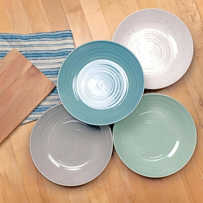 Sango Siterra Artist's Blend 26-Piece Stoneware Dinnerware Set for 4 Ceramic Plates and Bowls Sets with Mugs and Platters Perfect for Everyday Dining