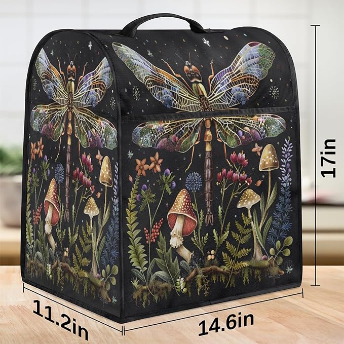 cfpolar Kitchen Aid Mixer Cover Compatible with 6-8 Quarts Animal Dragonfly Boho Stand Mixer Cover Kitchen Aid Mixers Accessories Appliance Organizer Bag Dust Covers with Zipper Pocket