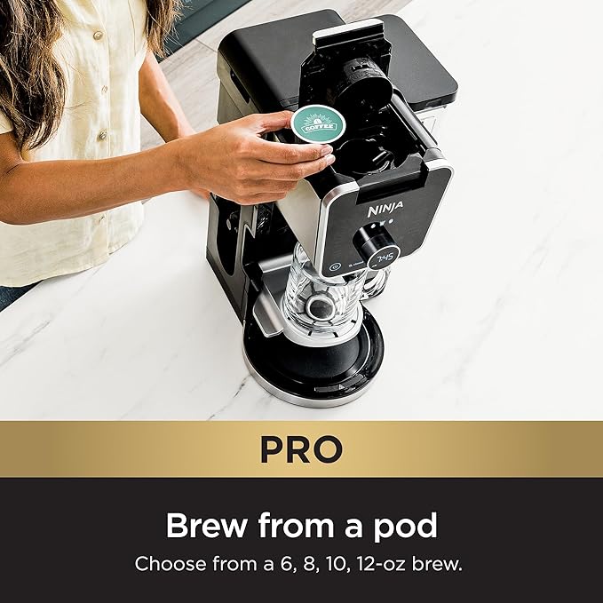 Ninja Drip Coffee Maker With K Cup Combo DualBrew Pro Specialty Coffee System Coffee Machine Compatible with K-Cup Pods 12 Cup Single Serve Coffee Makers with Paper Filter CFP301