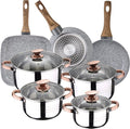 Kitchen Battery 8 Pieces SAN IGNACIO Premium Nona Stainless Steel with pan Set (18/22 cm) and Grill 28x28 cm Daimiel in Forged Aluminum