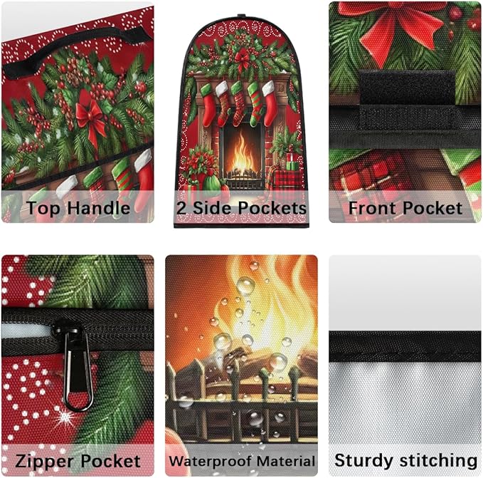 cfpolar Kitchen Aid Mixer Cover Compatible with 6-8 Quarts Christmas Stockings Xmas Stand Mixer Cover Kitchen Aid Mixers Accessories Appliance Organizer Bag Dust Covers with Zipper Pocket