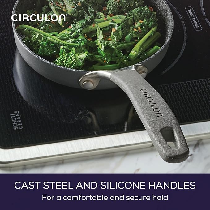 Circulon A1 Series with ScratchDefense Technology Nonstick Induction Mini Frying Pan/Skillet Metal Utensil Safe 6.25 Inch Open Fry Pan - Graphite