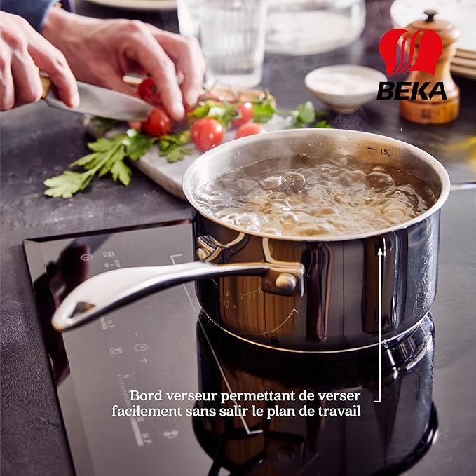 Beka Cookware Chef 4 Piece Stainless Steel Saucepan Set 44.5 x 24.5 x 15 cm Silver