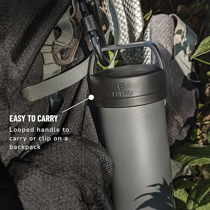 ESPRO P0 Ultralight French Press Coffee Maker for Travel Vacuum Insulated Stainless Steel 16 Ounces Matte Meteorite Black