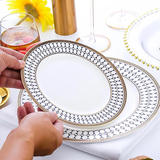 bone china dinnerware sets for 4 round dinner plate kitchen tableware dish set for dining include dinner and salad plate coffee cup set