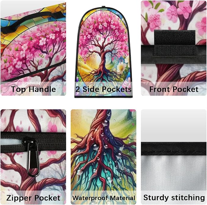 Kitchen Aid Mixer Cover Tree Of Life Flower Stand Mixer Cover Compatible with 6-8 Quarts Stand Mixers Dust Covers with Zipper Pocket Foldable Washable Kitchen Aid Organizer Bag