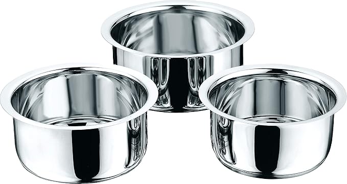 Vinod 3pc Tope Set 1Ltr 1.4Ltr &amp 1.8Ltr (Induction Friendly)