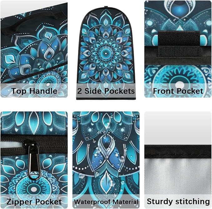 cfpolar Kitchen Aid Mixer Cover Compatible with 6-8 Quarts Ethnic Mandala Blue Floral Stand Mixer Cover Kitchen Aid Mixers Accessories Appliance Organizer Bag Dust Covers with Zipper Pocket