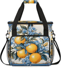 Farmhouse Lemon Coffee Maker Travel Bag for Keurig K-Mini/K-Mini Plus Insulated Waterproof Tote with Pockets for K-Cup Portable Single-Serve Brewer Case