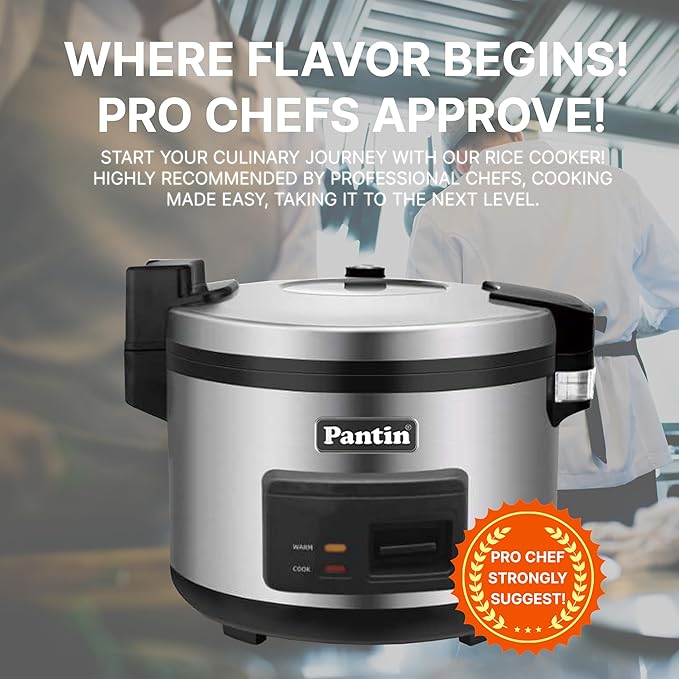 Pantin Commercial Rice Cooker &amp Warmer - 35 Cups Uncooked / 70 Cups Cooked Extra Large Capacity Rice Cooker with Nonstick Inner Pot &amp Switch Press 120V/1500W ETL Listed
