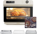 CIARRA 12-in-1 Countertop Steam Oven with Air Fryer 25.4QT Steam Air Fryer Combo Nosh Oven Pro - Convection Toaster Bake Self-Clean Dehydrate Ferment White