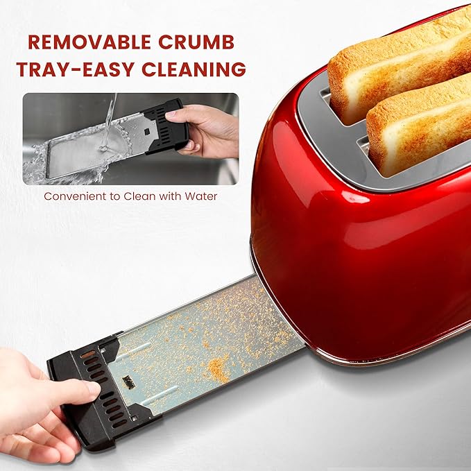 Roter Mond Retro 2 Slice Toaster + Electric Wine Opener Set for Merry Christmas