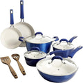 Unknown1 Ceramic Coated Nonstick Cookware Set- Blue 12 Piece Induction Safe