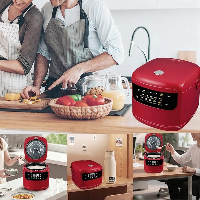 Smart Rice cooker2L Mini Protable Rice Cooker6 Cups Cooked/3 Cups Uncooked400W Non-Stick Rice Maker 24 hours Timer Delay10 FunctionsFast CookerAuto Keep Warm