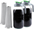Cold Brew Coffee Maker 64 Oz Mason Jar Iced Tea Pitcher With Strainer 2 Set Half Gallon Glass Pitcher With Spout Lid 2 Quar Water Jug For Fridge Beverage Sun Tea Hot Cold Brew Lemonade Juice
