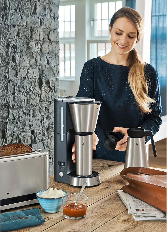 WMF KITCHENminis 0412260011 Aroma Filter Coffee Maker Thermo-To-Go Compact Insulated Jug and Takeaway Mug Cromargan High Quality 760 W Up to 5 Cups