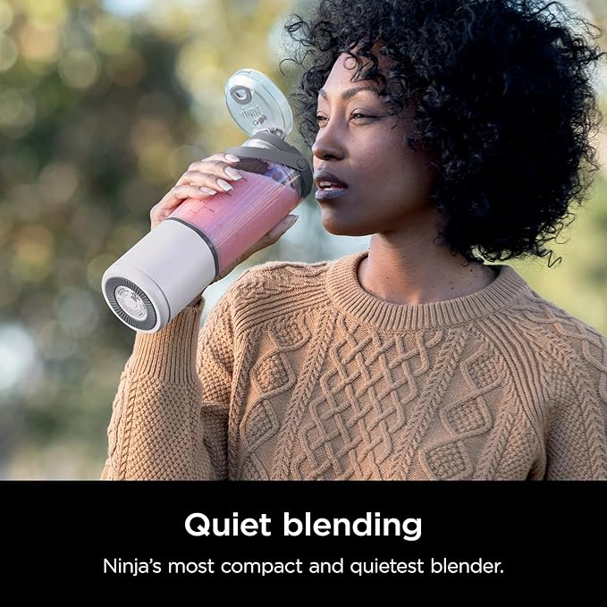 Ninja Blast 16 oz. Personal Portable Blender with Leak Proof Lid and Easy Sip Spout Perfect for Smoothies Cordless USB-C Rechargeable Dishwasher Safe Parts (Renewed) (White)