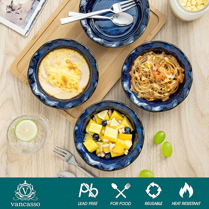 vancasso Starry 18 Pieces Dinnerware Sets for 6 Bundles 5.2 Inch Mini Pie Pans Set of 6