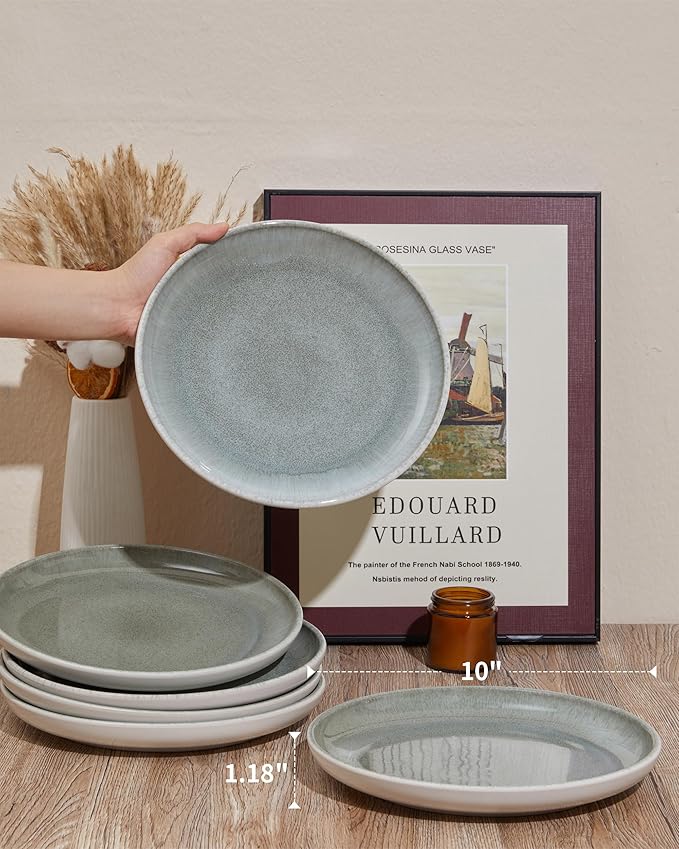 12 Piece Dinnerware Set Includes 6 Piece Dinner Plate Set Combo Gradient Green