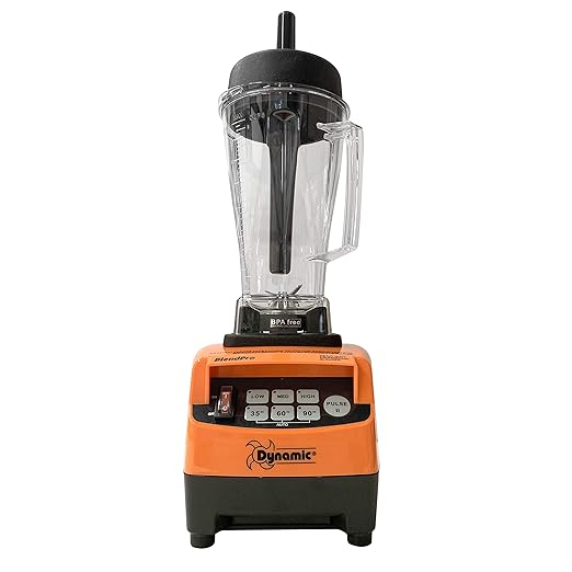 Dynamic BL002.1.T BlendPro 2T Commercial Performance Food Blender with Four Speed Controls One Touch 68 oz. Container Black/Orange 115V
