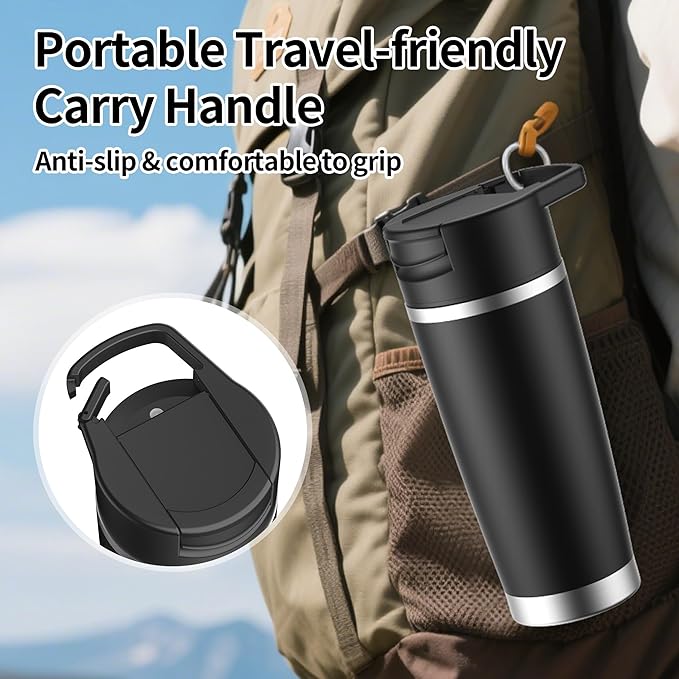 Portable Blender for Holiday Gift Smoothies&ampShakes 24oz Insulated Cup Cordless Personal Licuadora Portatil With Stainless Steel USB-C Rechargeable BPA Free Ideal Gift for Men Women