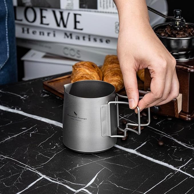 Boundless Voyage Titanium Pour-over Coffee Maker Set Coffee Mug with Reusable Detachable Dripper Manual Reusable Cone Filter for 1-2 Cups 6007P