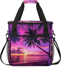Palm Tropical Beach Tree Travel Coffee Maker Carrying Bag Large Organizer Storage Tote Bag Insulated Reusable Cooler Grocery Bags