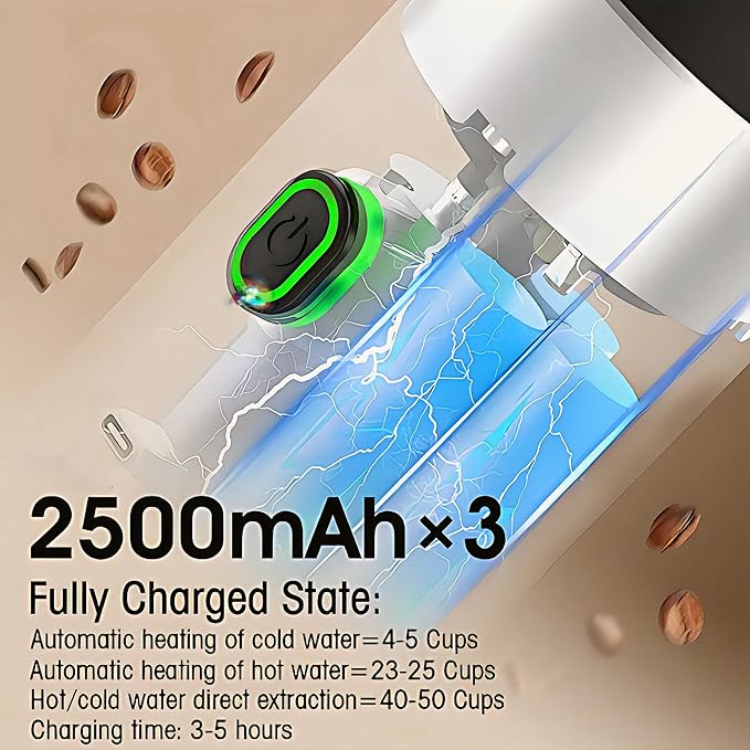 Portable Espresso Maker – Self-Heating USB-C Rechargeable Travel Coffee Maker for Car Camping Office Hiking portable coffee maker With Ground Coffee &amp NS Capsule (Black)