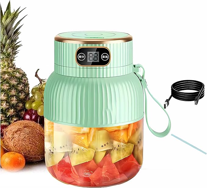 Portable BlenderPortable Blender for Shakes and Smoothies Personal Size High Speed Blender21oz USB C Rechargeable Blender for Travel/Picnic/Office/Gym/Sport (GREEN)