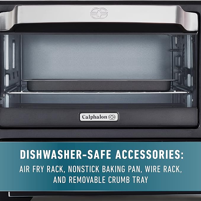 Calphalon Performance 12-in-1 Air Fry Toaster Oven with Dual Zone 12 Pizza Drawer Oven comboDigital Precision Controls Dark Stainless
