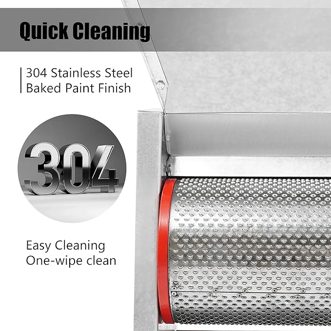 Coffee Bean Roaster Machine Fresh Coffee Bean Peeling Machine Semi-Automatic &amp Manual Beans Shelling Machine with Handle 304 Stainless Double Discharge Ports for Shops Farms Homes Use