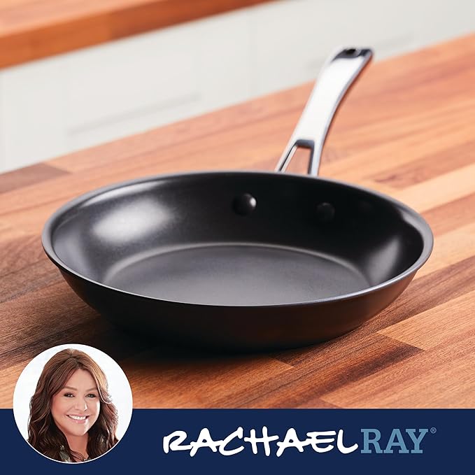 Rachael Ray Cook + Create Hard Anodized Nonstick Frying Pan/Skillet 10 Inch - Black