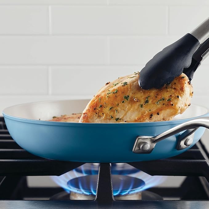 KitchenAid Hard Anodized Ceramic Nonstick Cookware/Pots and Pans Set 10 Piece - Blue Velvet
