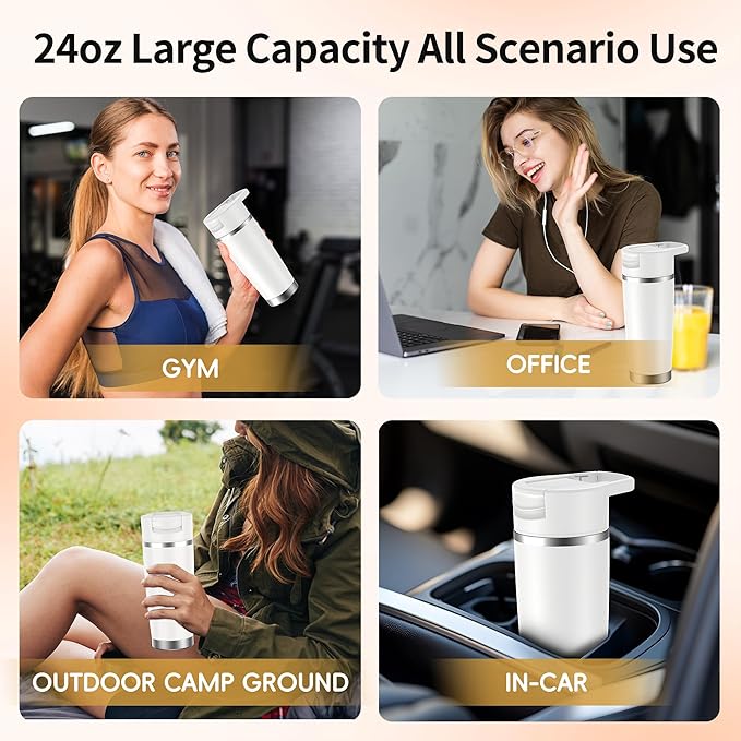 Portable Blender for Valentines Day Gift Smoothies&ampShakes 24oz Insulated Cup Cordless Personal Licuadora Portatil With Stainless Steel USB-C Rechargeable BPA Free Ideal Gift for Men Women