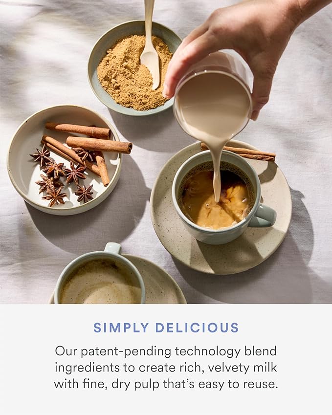 Nama M1 Plant Milk Maker – Homemade Oat Seed &amp Nut Milk Maker Machine – Smooth Creamy Texture Barista Quality Milk in Minutes – Blends &amp Strains in One Container – Easy to Clean